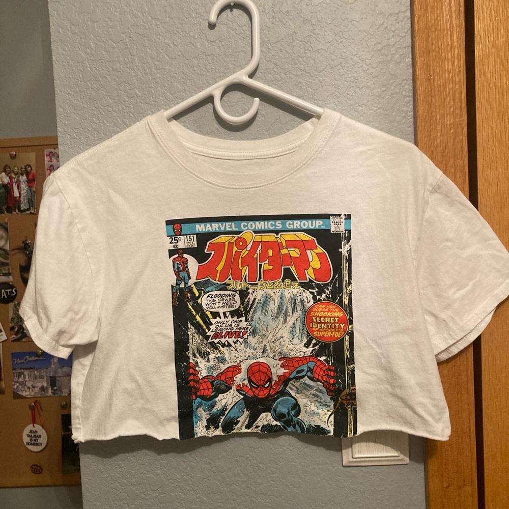 F21 Spiderman Crop Top